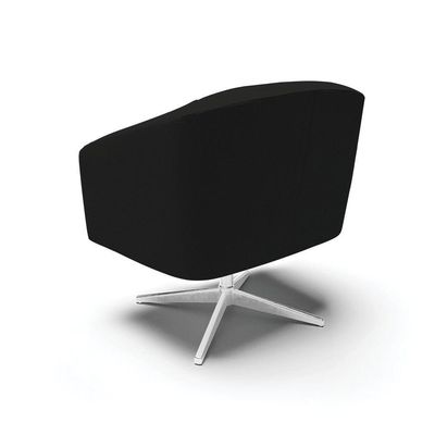 Poltrona Giratória Stella Linho Base Cromada A79 Preto
