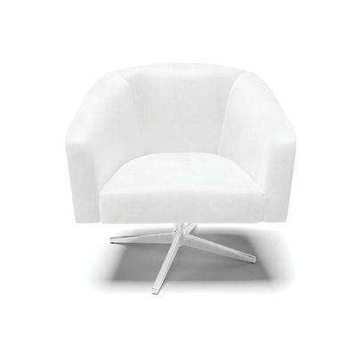 Poltrona Giratória Stella Corano Branco Base Cromada