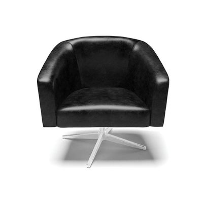 Poltrona Giratória Stella Corano Preto Base Cromada