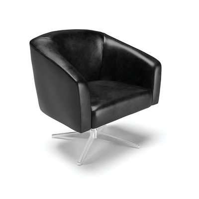 Poltrona Giratória Stella Corano Base Cromada Preto