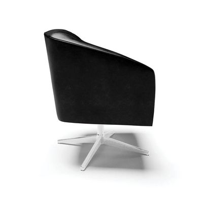 Kit 02 Poltronas Giratória Stella Corano Base Cromada Preto