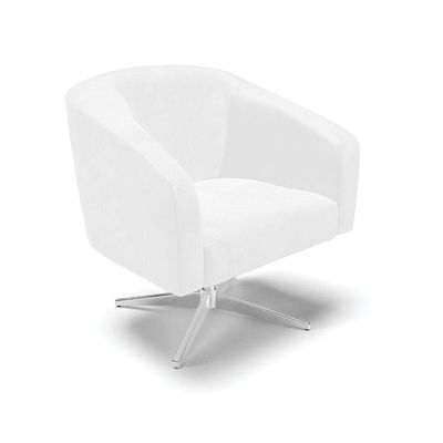 Poltrona Giratória Stella Corano Base Cromada Branco