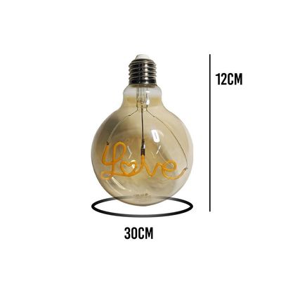Lampada Led Vintage Love Mensagem 4w Branco Quente Casa