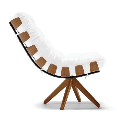 Kit 2 Poltronas Giratória Corano Branco Base Madeira D'rossi