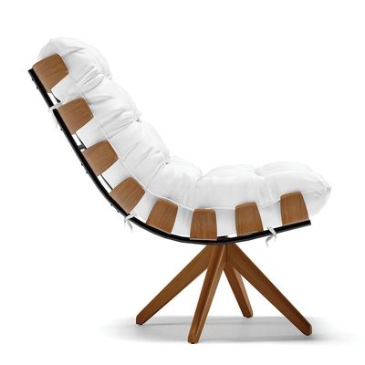 Kit 2 Poltronas Giratória Corino Branco Base Madeira D'rossi