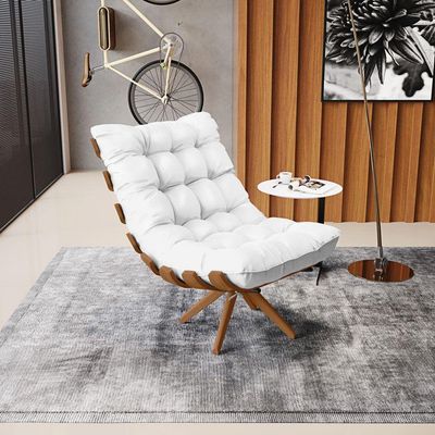 Kit 2 Poltronas Giratória Corino Branco Base Madeira D'rossi