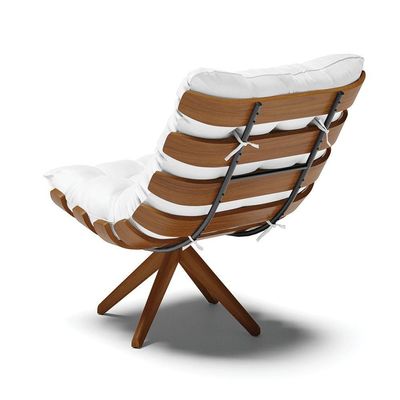 Kit 2 Poltronas Giratória Corino Branco Base Madeira D'rossi
