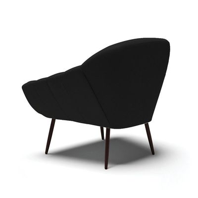 Kit 02 Poltronas Linho Preto A79 Pés Palito Ferro