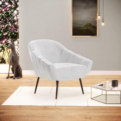 Kit 02 Poltronas Corano Pés Palito Ferro Branco