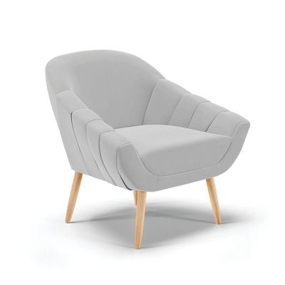 Kit 01 Namoradeira E 02 Poltronas Suede Cinza Natural