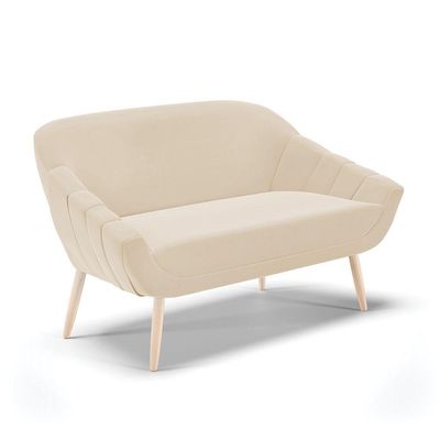 Kit 01 Namoradeira E 01 Poltrona Suede Bege Natural