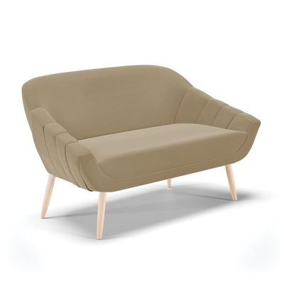 Kit 01 Namoradeira E 01 Poltrona Suede Natural Marrom Rato