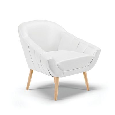 Kit 01 Namoradeira E 01 Poltrona Corino Branco Natural