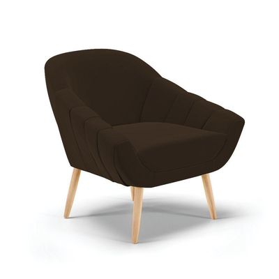 Kit 01 Namoradeira E 01 Poltrona Suede Natural Marrom