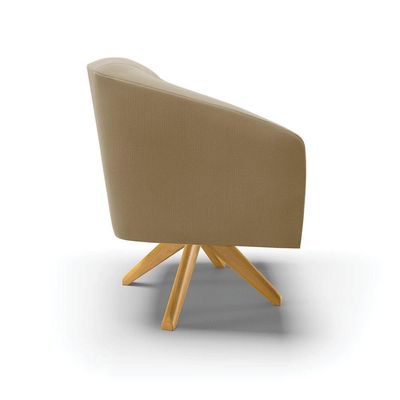 Poltrona Giratória Stella Suede Marrom Rato