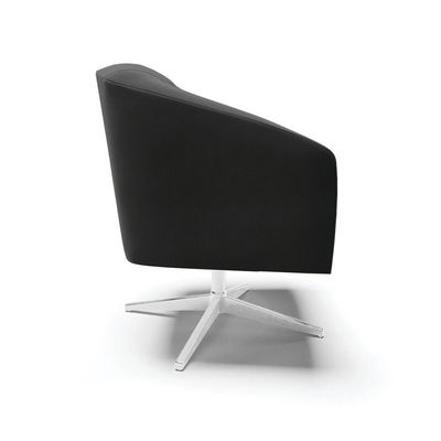 Poltrona Giratória Stella Veludo Base Cromada Preto