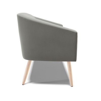 Namoradeira 02 Lugares Stella Suede Grafite Natural