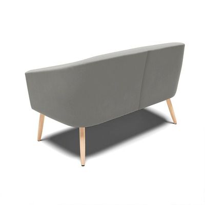 Namoradeira 02 Lugares Stella Suede Grafite Natural