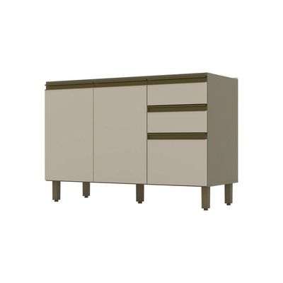 Balcão Pia 03 Portas Connect Henn Duna Com Cristal