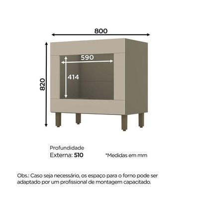 Balcão Forno Embutir évelin Henn Duna Cristal