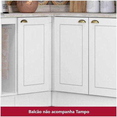 Balcão Canto Reto 01 Porta Americana Henn Branco Hp