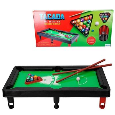 Brinquedo Mini Mesa De Bilhar Snooker Sinuca Infantil 2 Taco