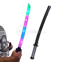 Sabre Ninja Brinquedo Som E Led Luz - Preto