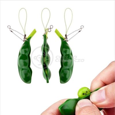 Chaveiro Ervilha Brinquedo Anti Stress Silicone Verde
