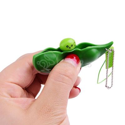 Chaveiro Ervilha Brinquedo Anti Stress Silicone Verde