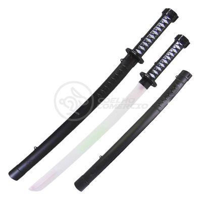 Sabre Ninja Brinquedo Som E Led Luz - Preto