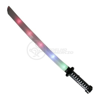 Sabre Ninja Brinquedo Som E Led Luz - Preto