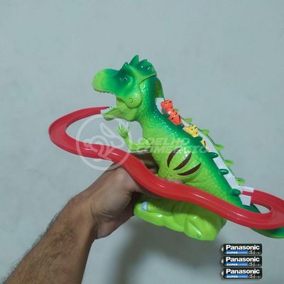 Brinquedo Pista Elevador Com Som E Luz Dinossauro Verde