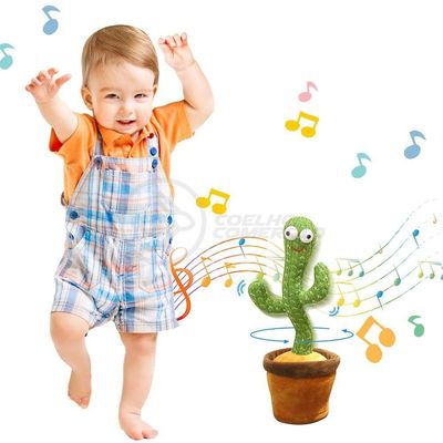 Brinquedo Cacto Dançante Pelúcia 120 Músicas Fala Repete Usb