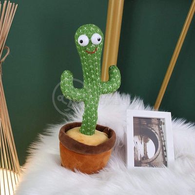 Brinquedo Cacto Dançante Pelúcia 120 Músicas Fala Repete Usb