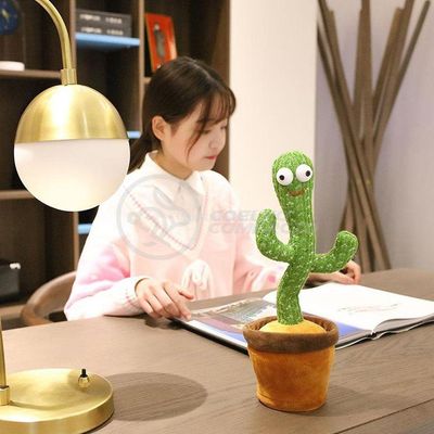 Brinquedo Cacto Dançante Pelúcia 120 Músicas Fala Repete Usb