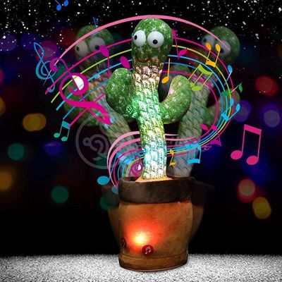 Brinquedo Cacto Dançante Pelúcia 120 Músicas Fala Repete Usb