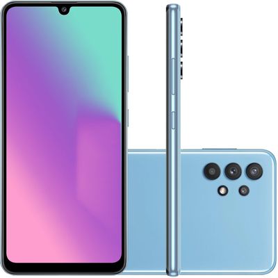 Celular Samsung Galaxy A32 Azul 128GB 4GB RAM Tela 6.4" Câmera Quadrupla 64MP + 8MP + 5MP + 2MP