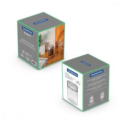 Pote de Vidro Tramontina Tampa de Aço Inox 10 Cm 0,7 L
