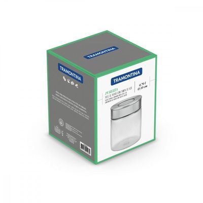 Pote de Vidro Tramontina Tampa de Aço Inox 10 Cm 0,7 L