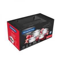 Jogo de Panelas Tramontina Aço Inox com Fundo Triplo 4 Peças