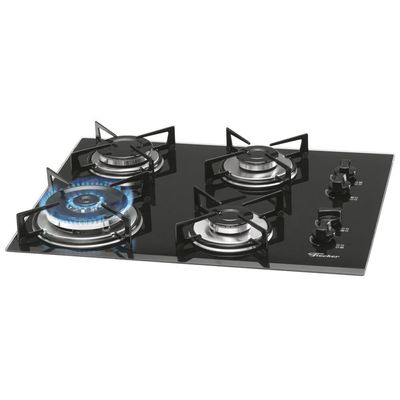 Cooktop 4 Queimadores Tripla Chama Gás Mesa Vidro Bivolt Bivolt