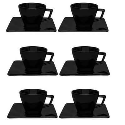 Xicara De Chá Com Pires Quartier Black 200 Ml - Oxford
