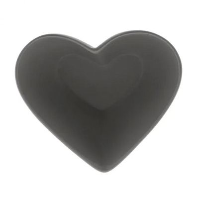 Bowl Petisqueira Coração De Ceramica Heart Cinza 18Cm