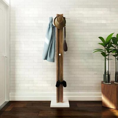 Cabideiro Mancebo De Chão Multiuso Az1018 Branco Nogal Branc