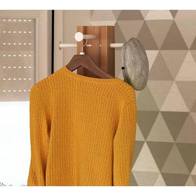Cabideiro Mancebo De Chão Multiuso Az1018 Amendoa Branco Ame