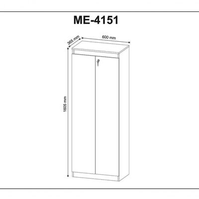 Armário 02 Portas Para Escritorio Com Chave Me4151 Nogal