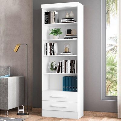 Conjunto 2 Estantes Livreiro Kenner Branco