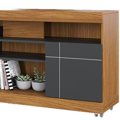 Rack Bancada Para Tv Até 55" 136cm Milano/preto Fosco