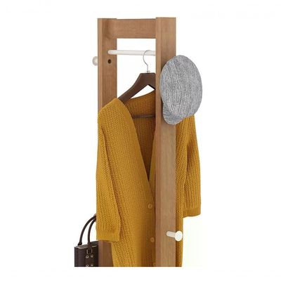 Cabideiro Mancebo De Chão Multiuso Az1019 Amendoa Branco Ame