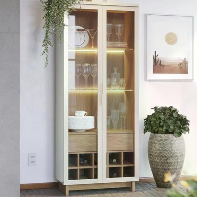 Cristaleira 2 Portas 1 Gaveta Off White Freijo Clb Off White